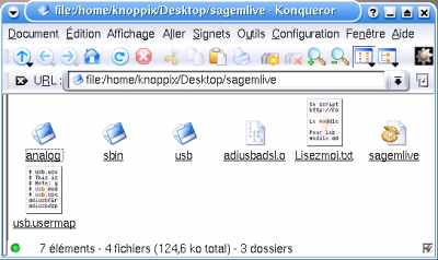 Navigation au sein du rpertoire sagemlive avec Konqueror